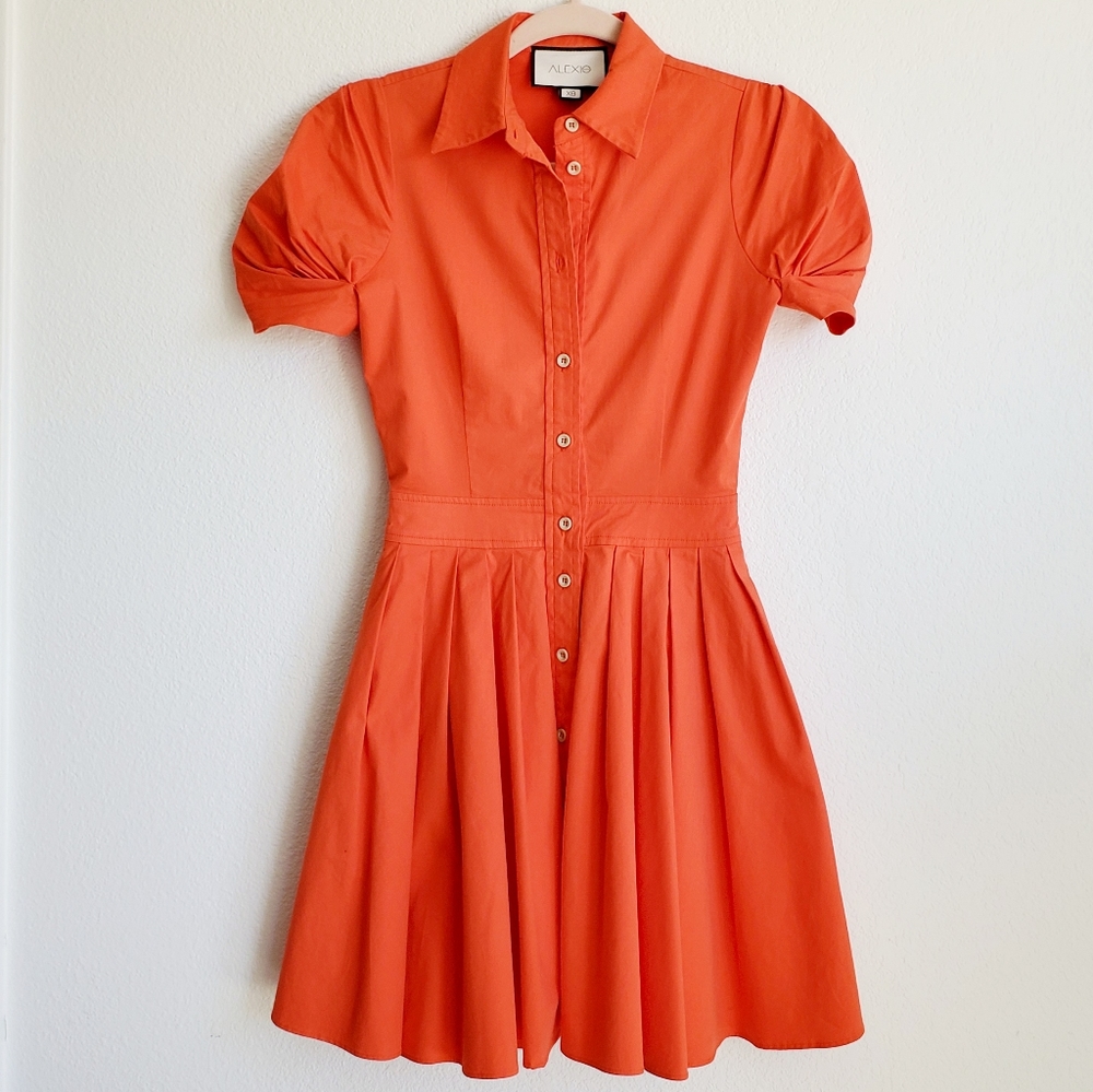 ALEXIS Orange Button-Up Dress